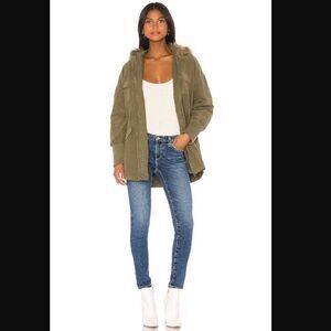 JACK by Steve Madden Call Of The Wild Faux Fur Trim Jacket in Dark Sage | XS